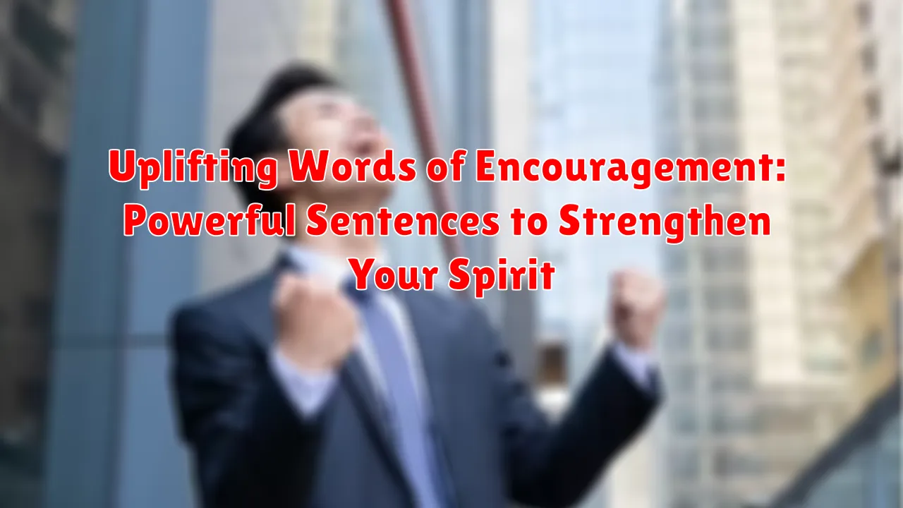 Uplifting Words of Encouragement: Powerful Sentences to Strengthen Your Spirit